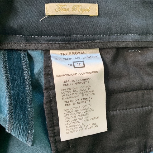 True Royal Blue Velvet Luxury Pants size 42 - Picture 7 of 8